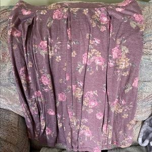 LuLaRoe MADISON Skirt ~ 2XL ~ Mauve with Pink Flowers Beautiful Pockets